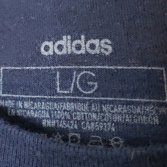 Adidas Tee Shirt Short Sleeve Navy Graphic Unisex Top Trendy Athleisure Athletic - Picture 5 of 6